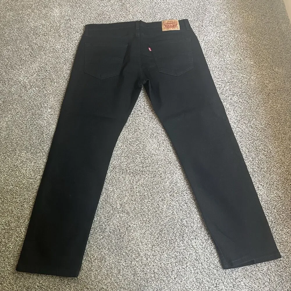 Levis 502 Jeans Mens 36x30 Black Regular Tapered Mid Rise Stretch Modern Denim